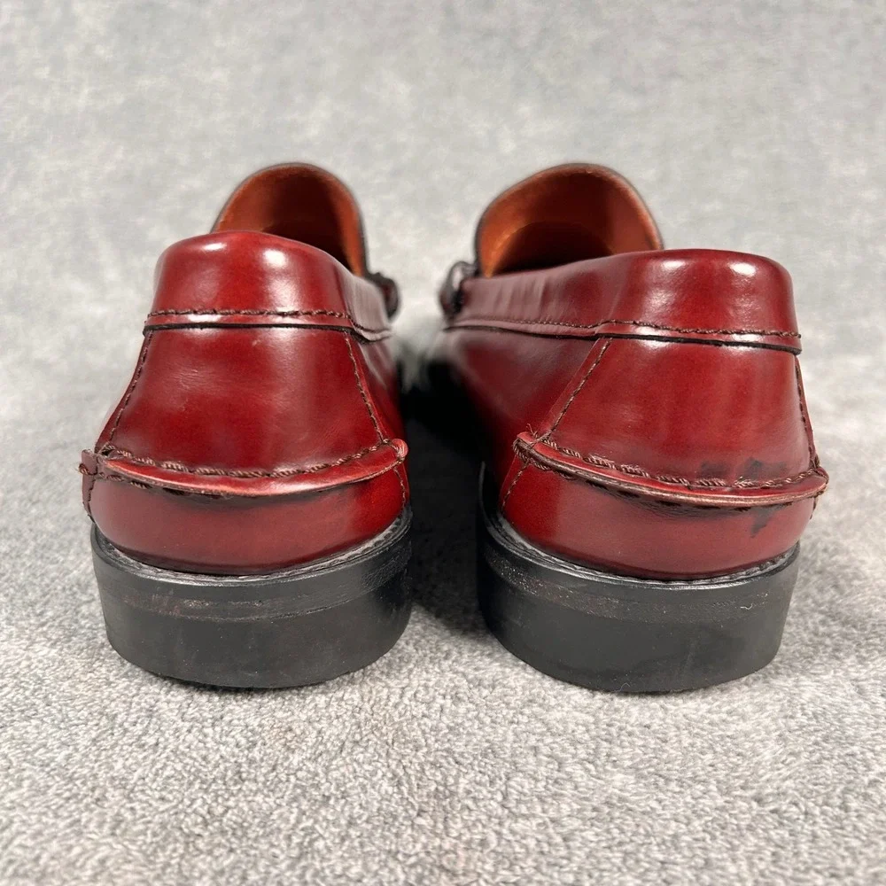 Antonio Parriego Burgundy Leather Penny Loafers Beefroll Mens 9 EU 42 Made Spain